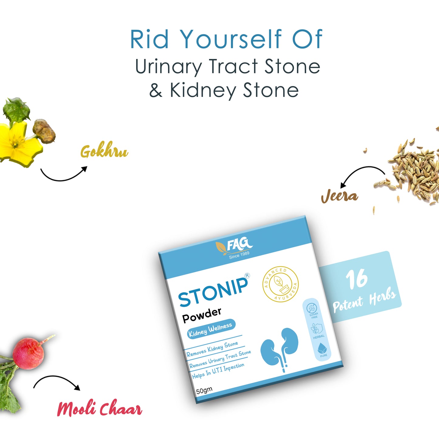 Stonip Powder For Burning Kidney Stoney | Urinary Tract Stone ( 50gm )