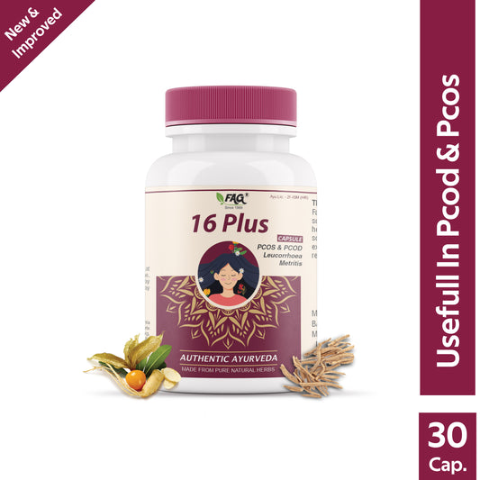 16 Plus For Pcod & Pcos, Leucorrhea & Metritis (30 Capsule)