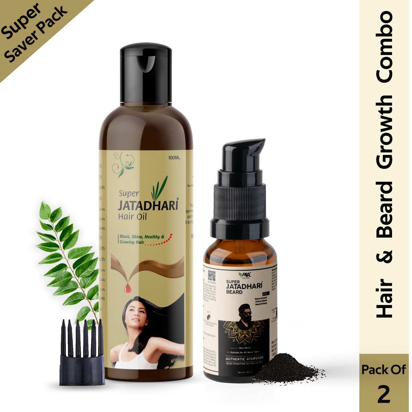 Jatadhari For Hair & Beard Growth | Dandruff | Itchiness Oil Combo Pack Of 2 Hair Oil  (130 ml)