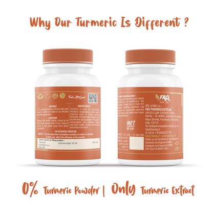 FAG Turmeric for Immunity | Anti-allergic & Anti Inflammatory | Cold Relief (60 Cap)