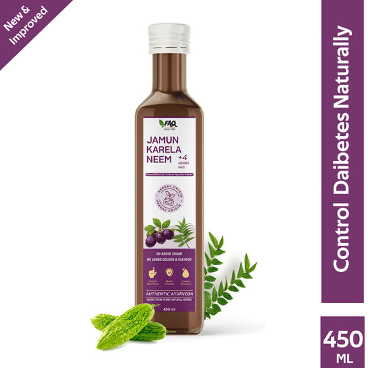 Jamun Karela Neem Juice | Controls Blood Sugar Level & Diabetic Care (450ML)